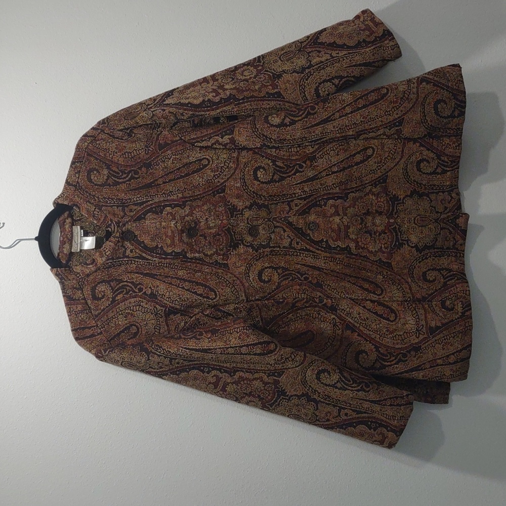 Coldwater Creek Paisley Button Front Jacket Size XL